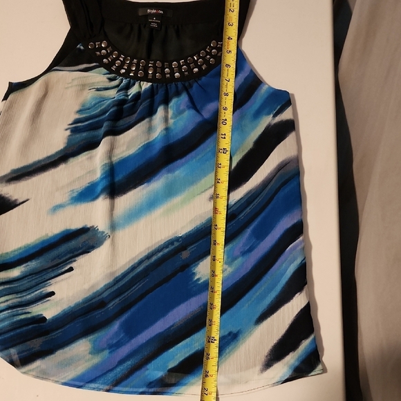 STYLUS Blue and White Cocktail Sheath Dress - Picture 5 of 6